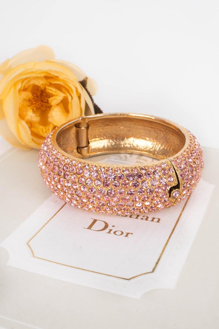 Christian Dior Bracelet with Pink Rhinestones at 1stDibs