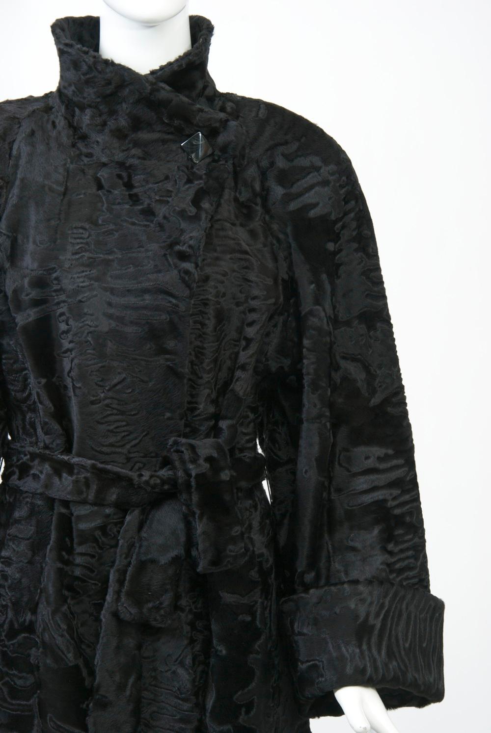 Black Christian Dior Broadtail Coat