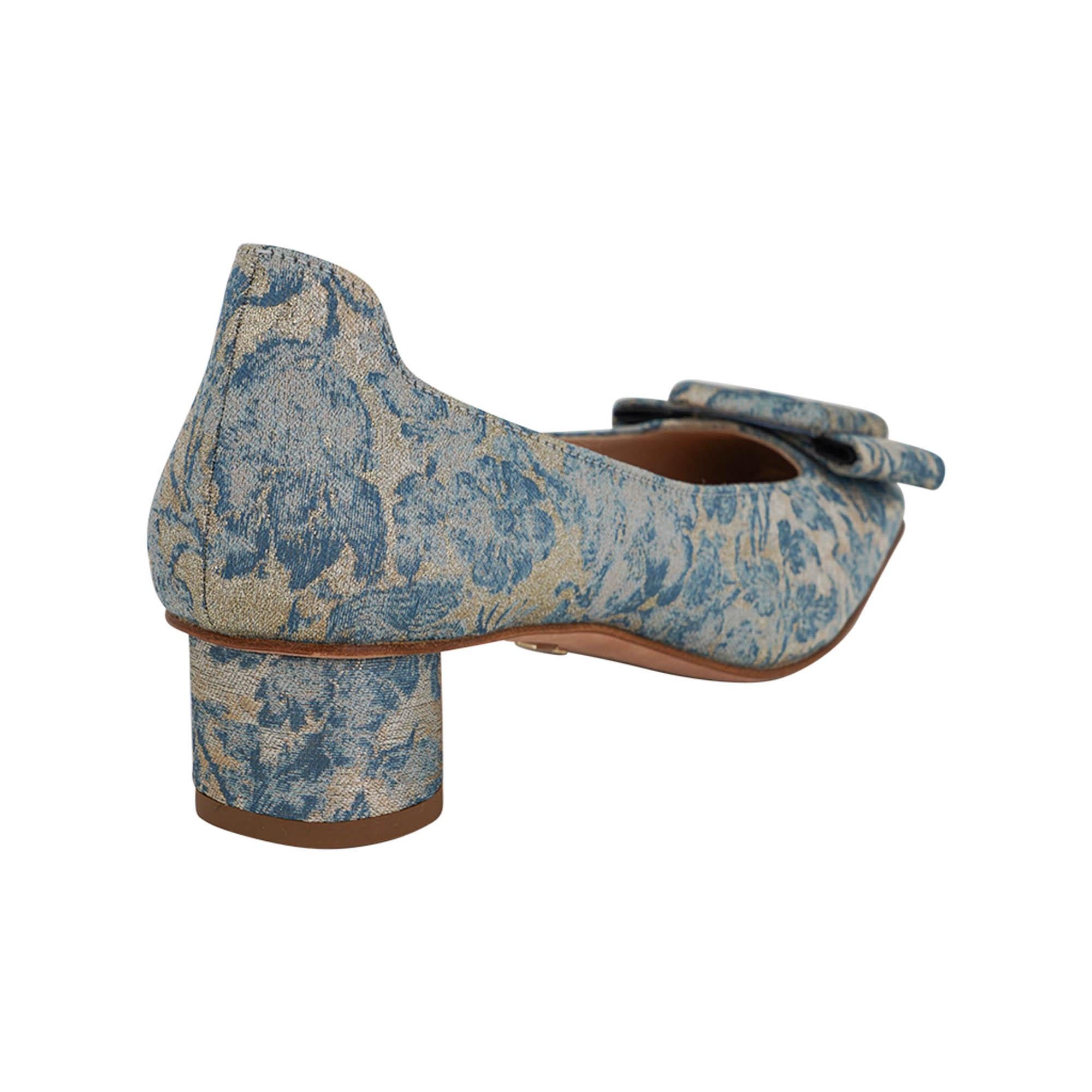 Christian Dior Brocart Lurex Dior Idylle 35mm Pumps Canard 37.5 In New Condition For Sale In Miami, FL