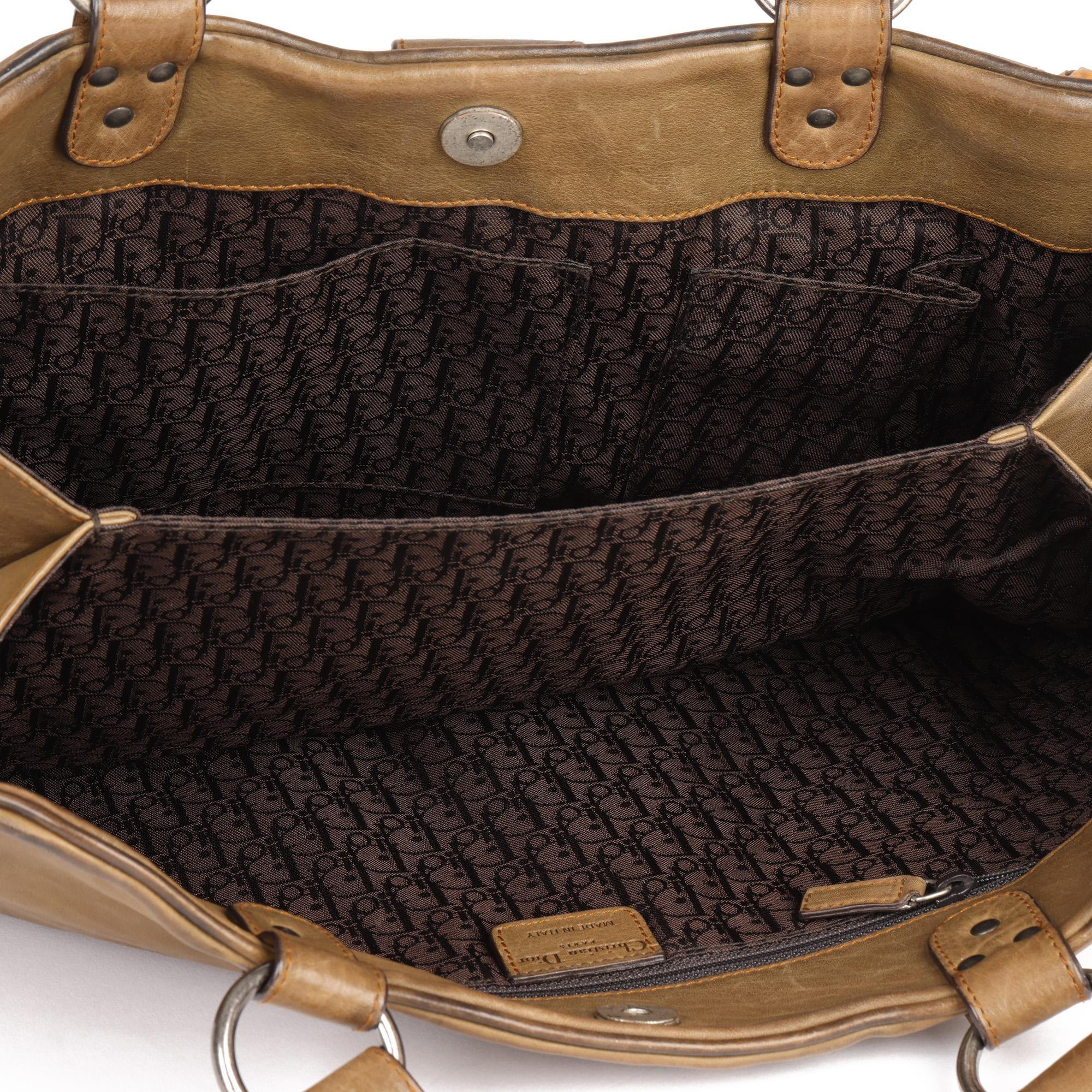 Christian Dior Brown Aged Calfskin Leather Gaucho Double Saddle Bag 3