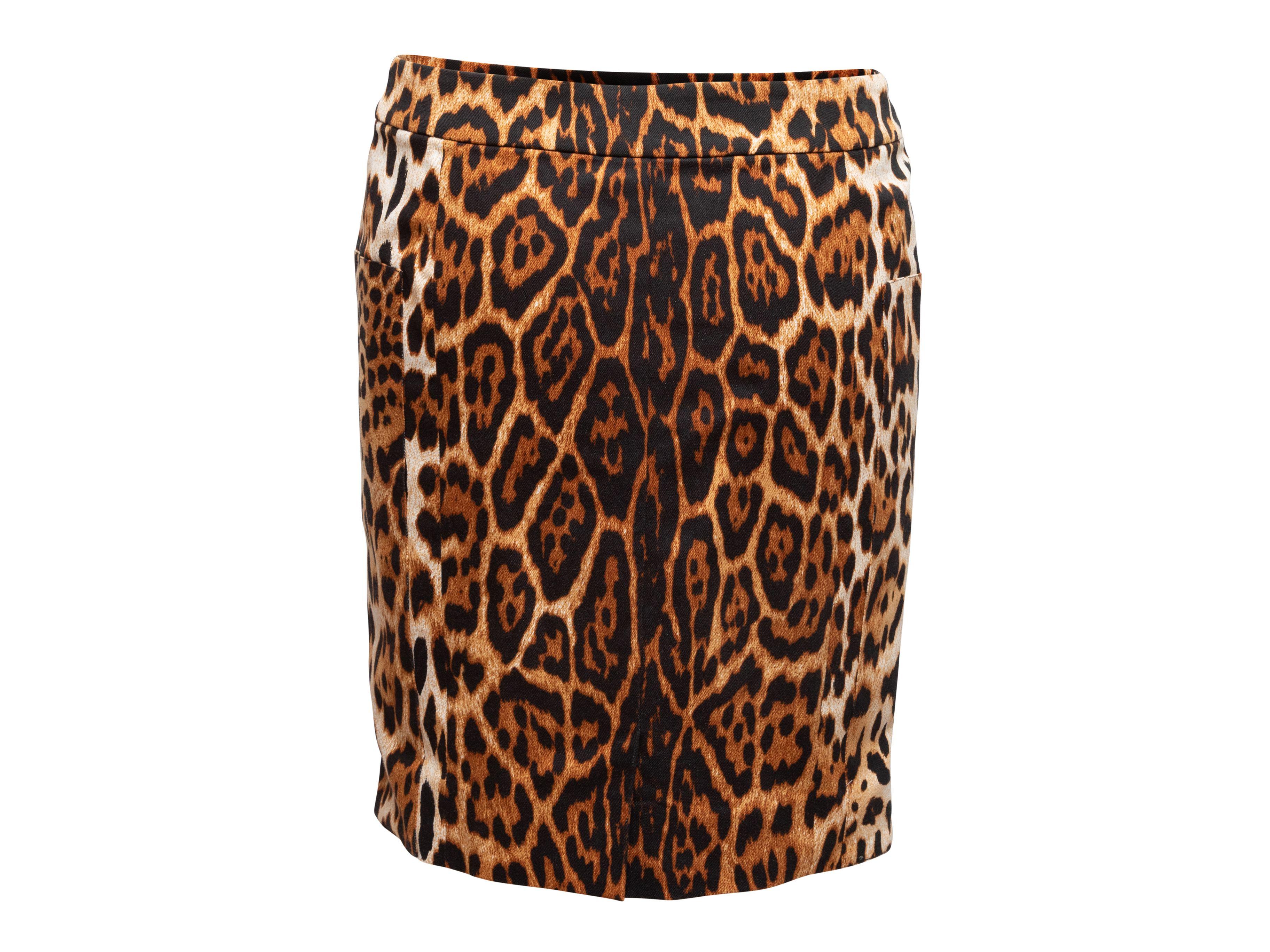 Christian Dior Brown & Black Leopard Print Skirt 1