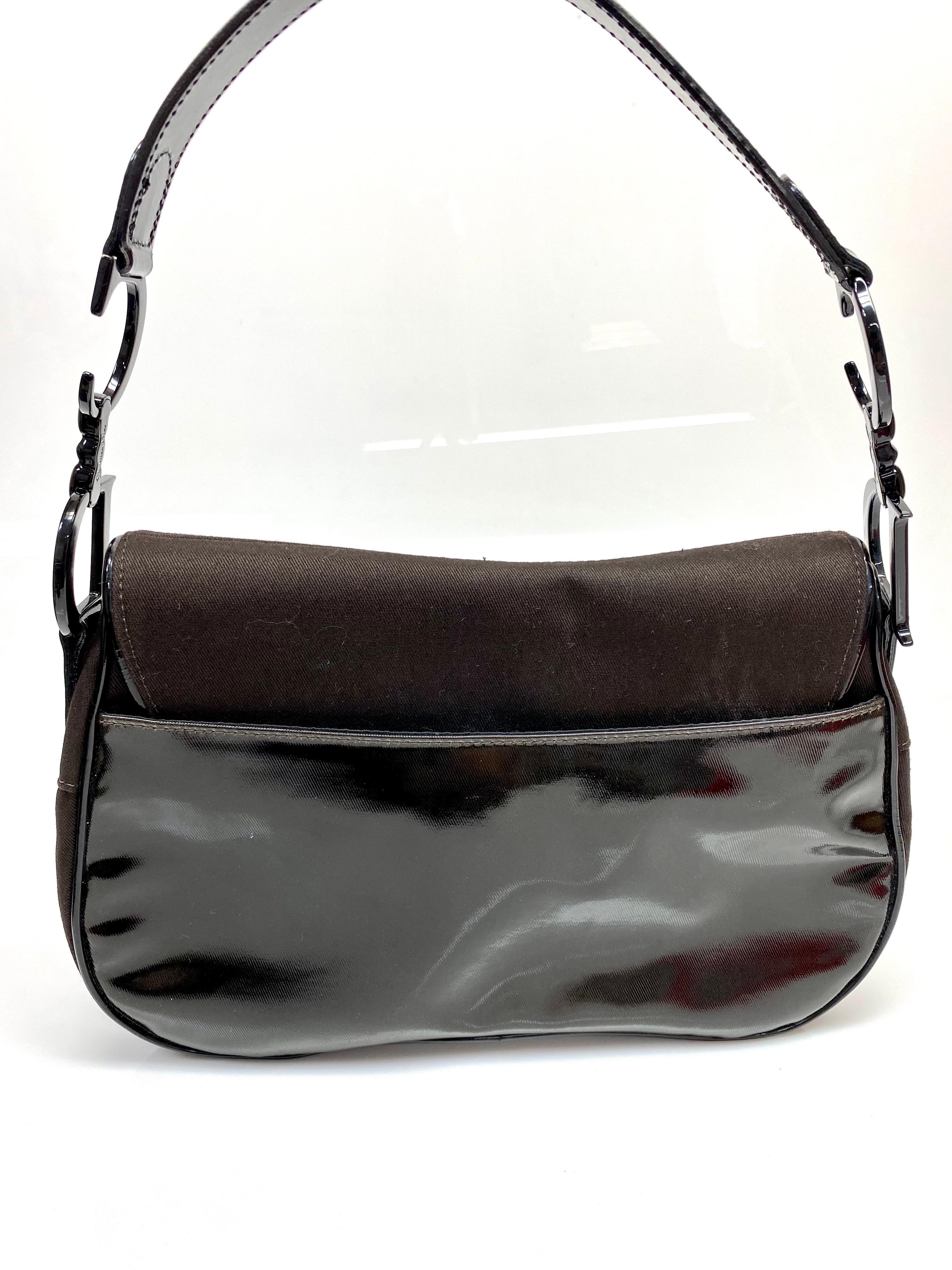 dark brown dior saddle bag