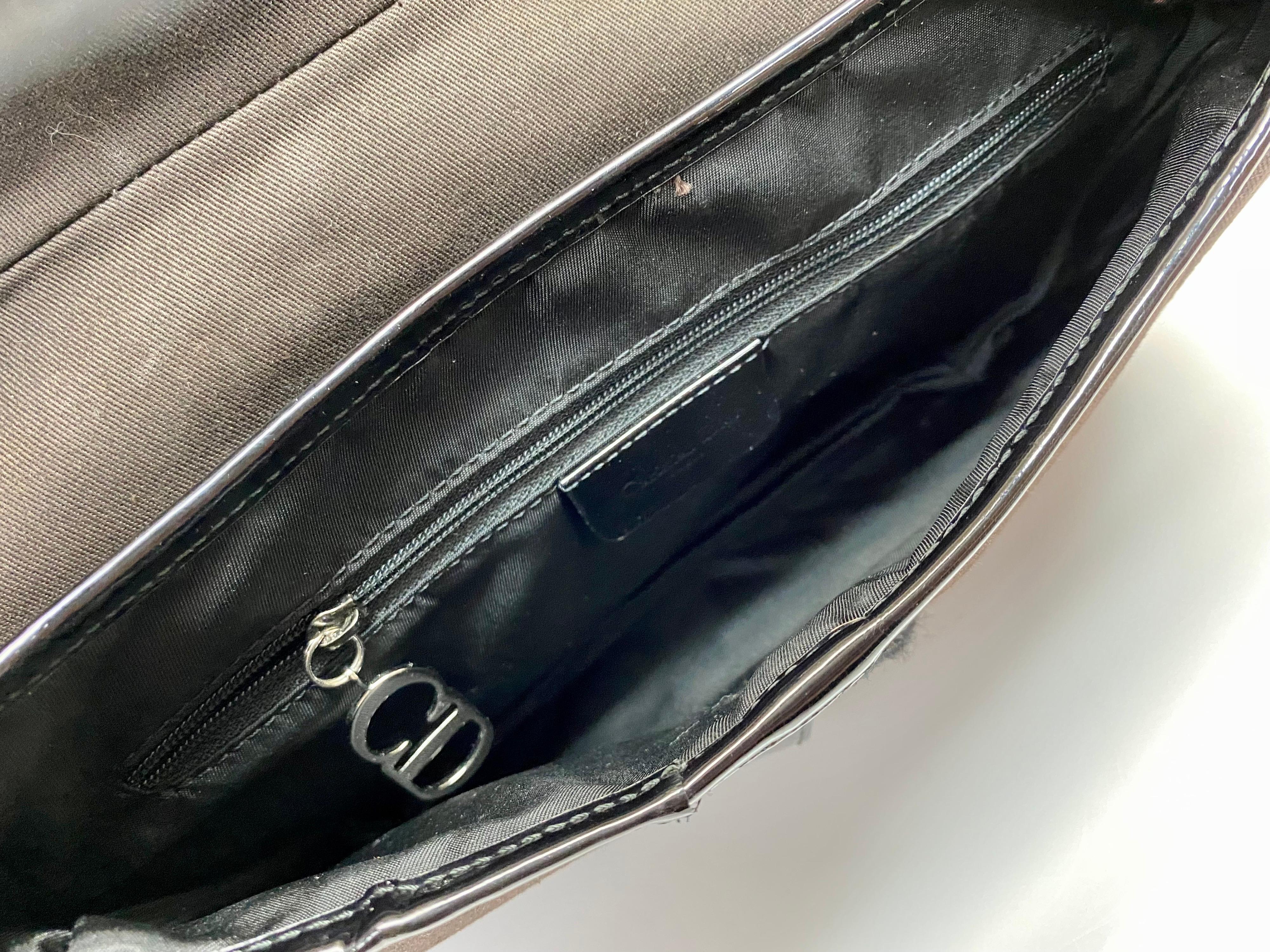 Christian Dior Brown/Black Patent Saddle bag 1