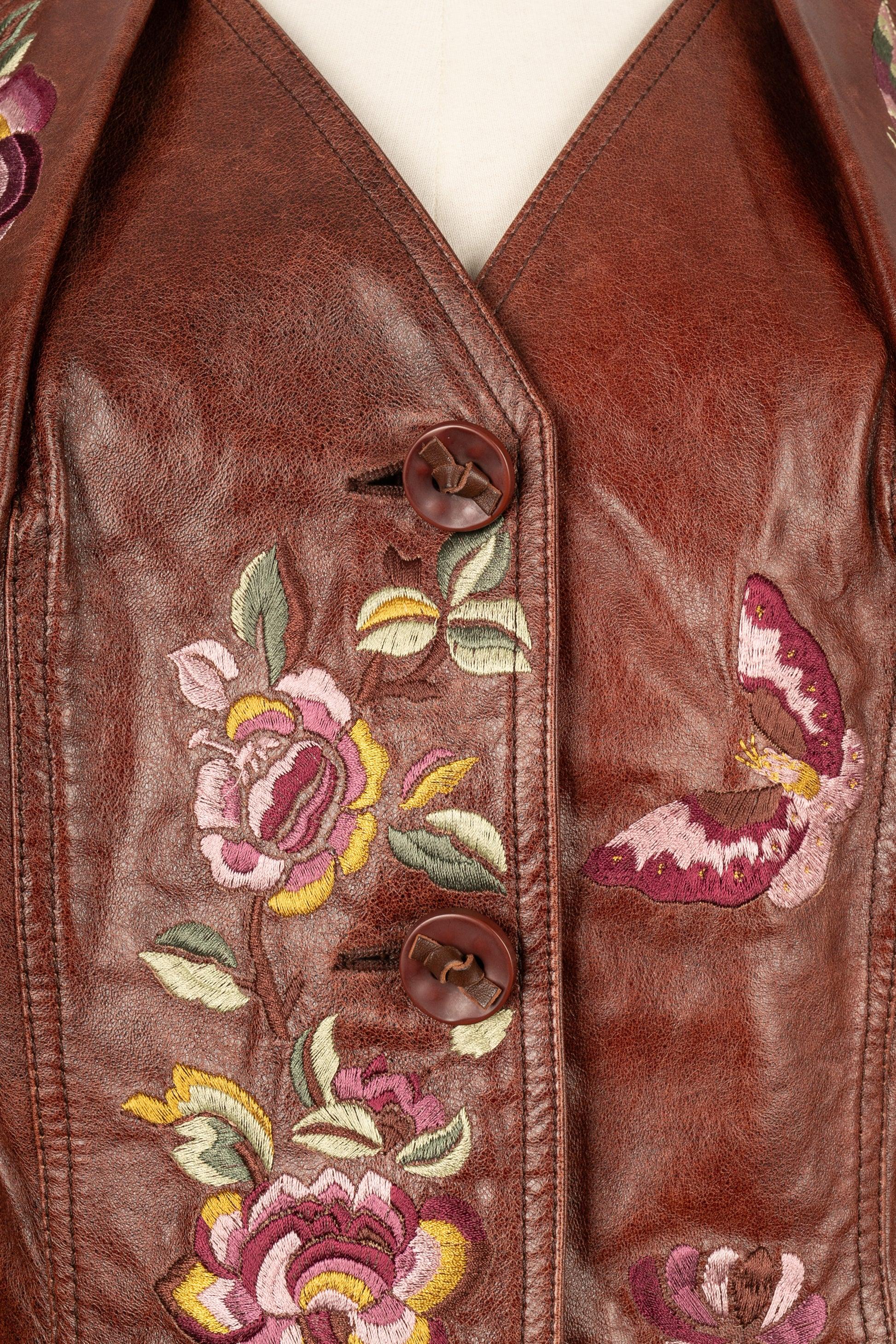 Christian Dior Brown Calfskin Jacket, 2005 6