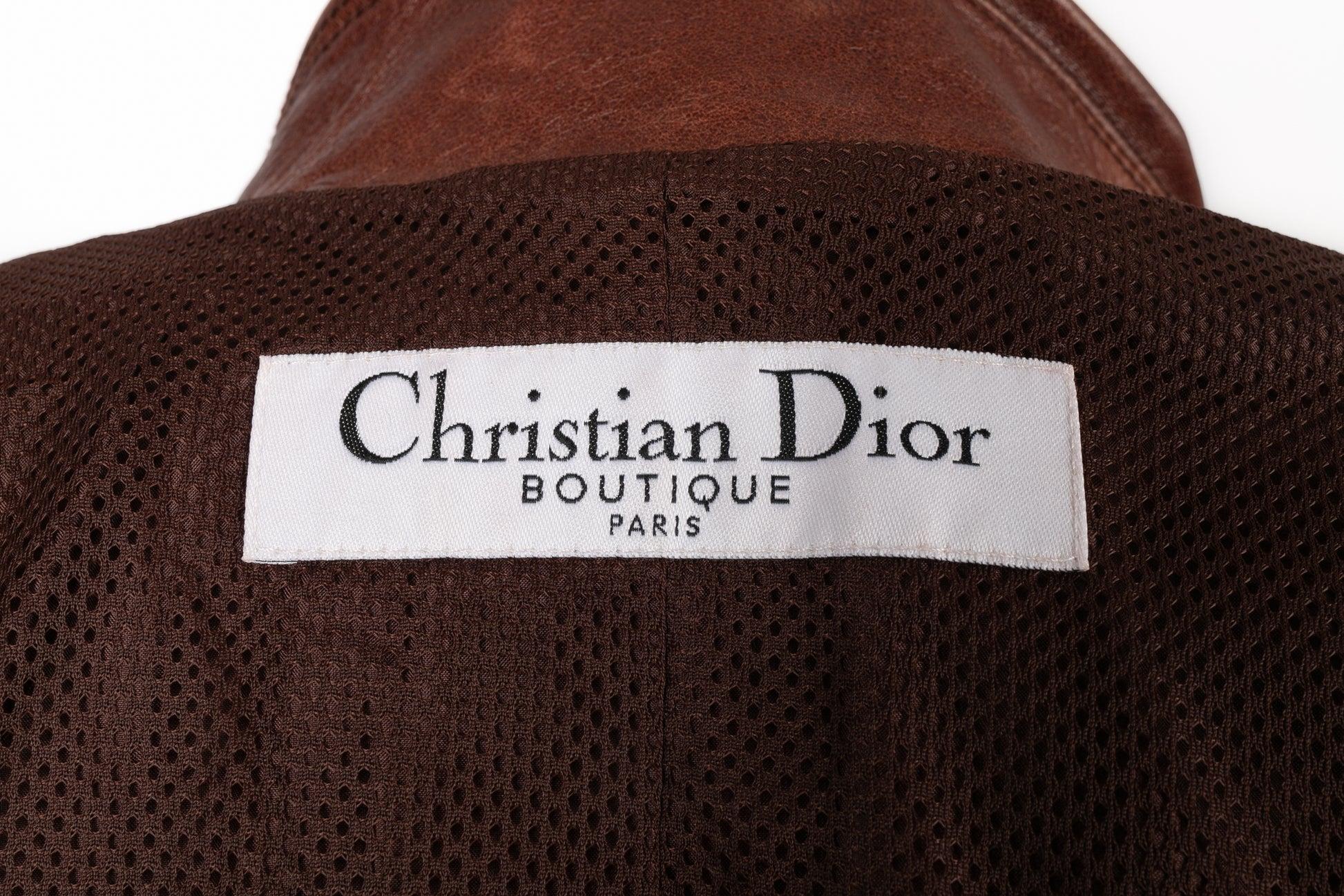 Christian Dior Brown Calfskin Jacket, 2005 8