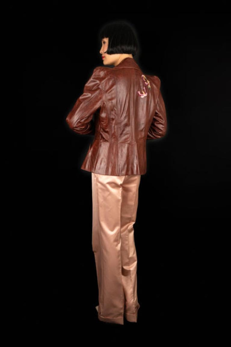 Christian Dior Brown Calfskin Jacket, 2005 In Excellent Condition In SAINT-OUEN-SUR-SEINE, FR