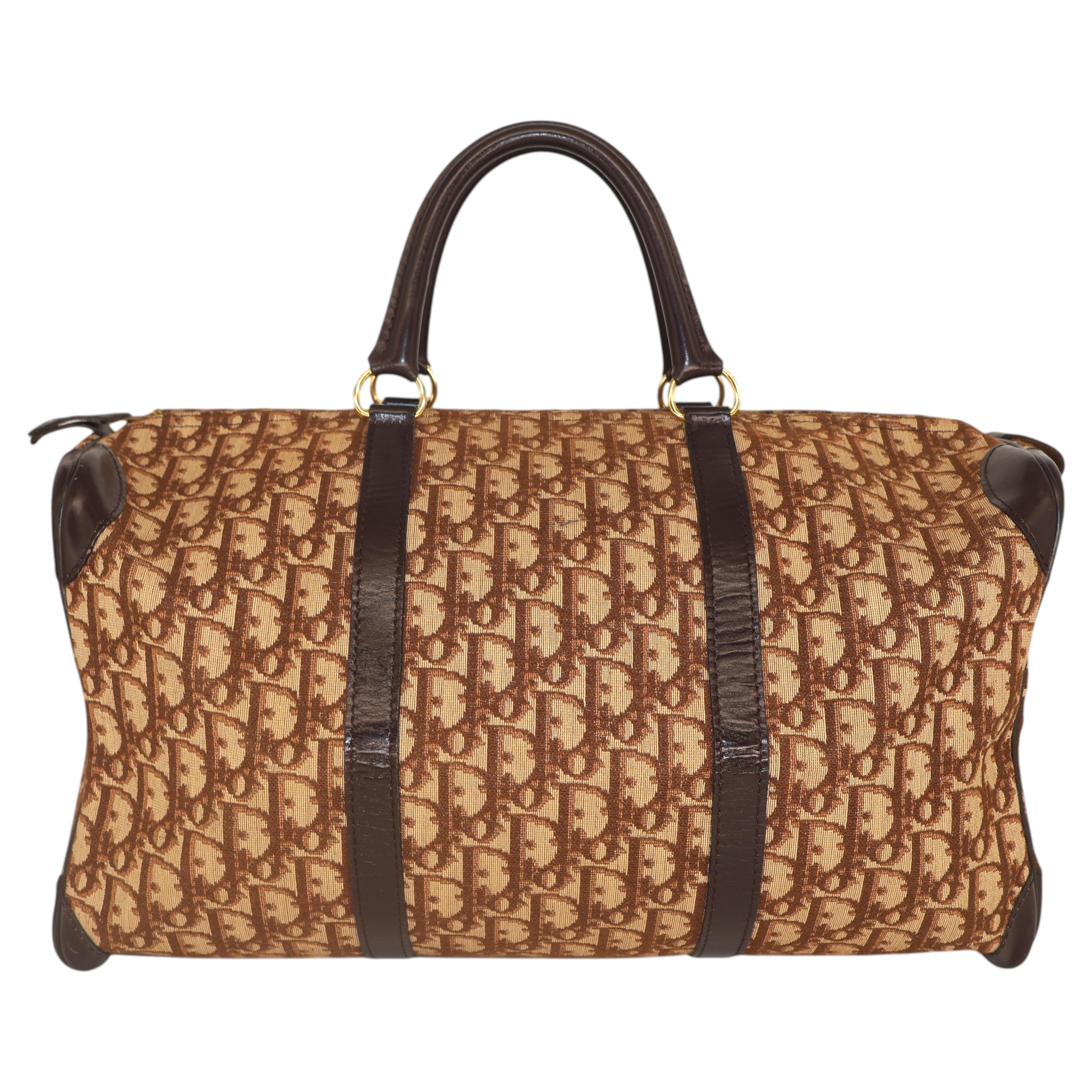 Christian Dior Brown Diorissimo Trotter Boston "Weekender" Bag, 1999.
