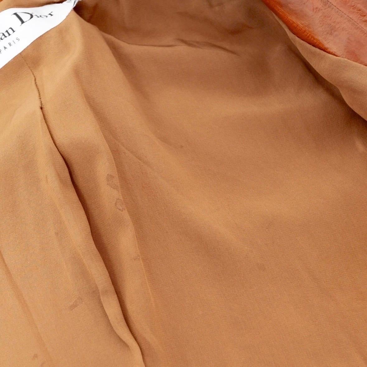 Christian Dior Brown Aal Leder Tülle Jacke (Galliano für Dior) im Angebot 6