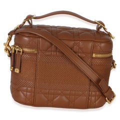 Christian Dior Brown Lambskin Cannage Small DiorTravel Vanity
