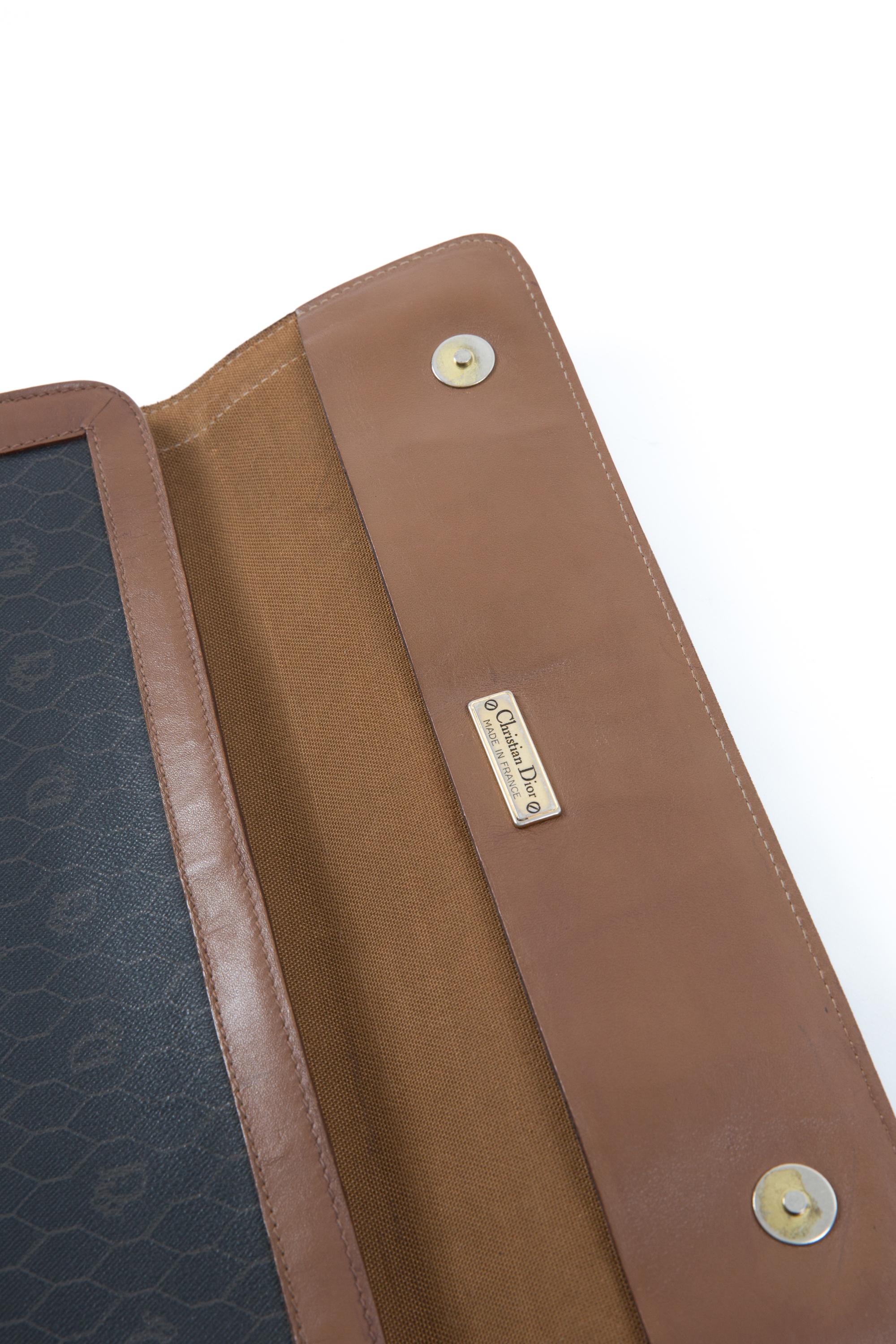 Women's or Men's Christian Dior Brown Large Clutch For Sale