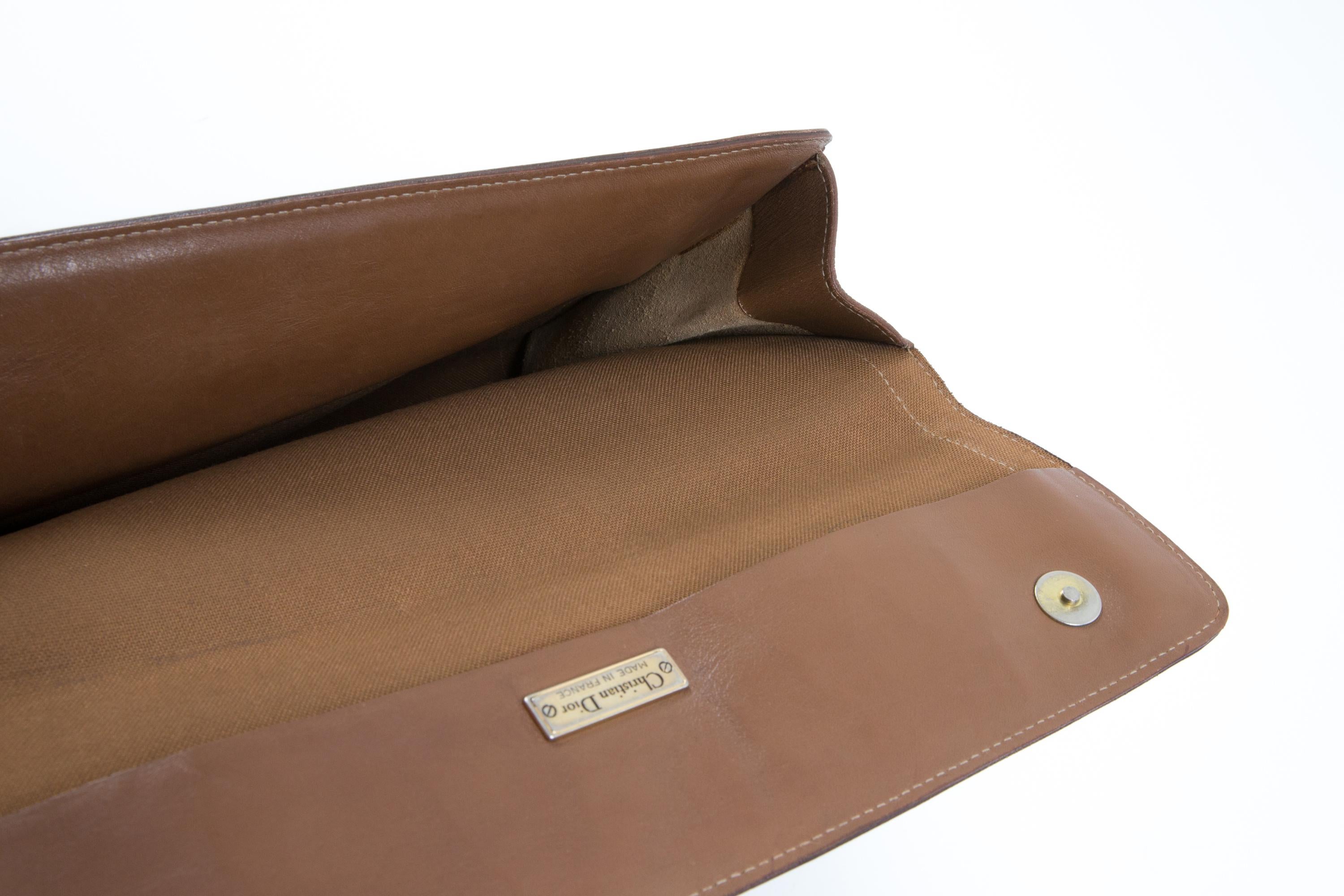 Christian Dior Brown Large Clutch For Sale 1