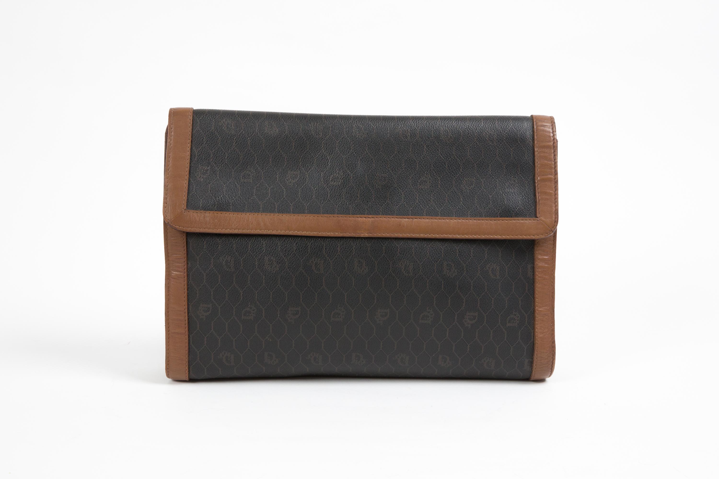 Christian Dior Brown Large Clutch For Sale 2