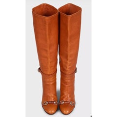 Christian Dior Brown Leather Boots, Size 38 EU