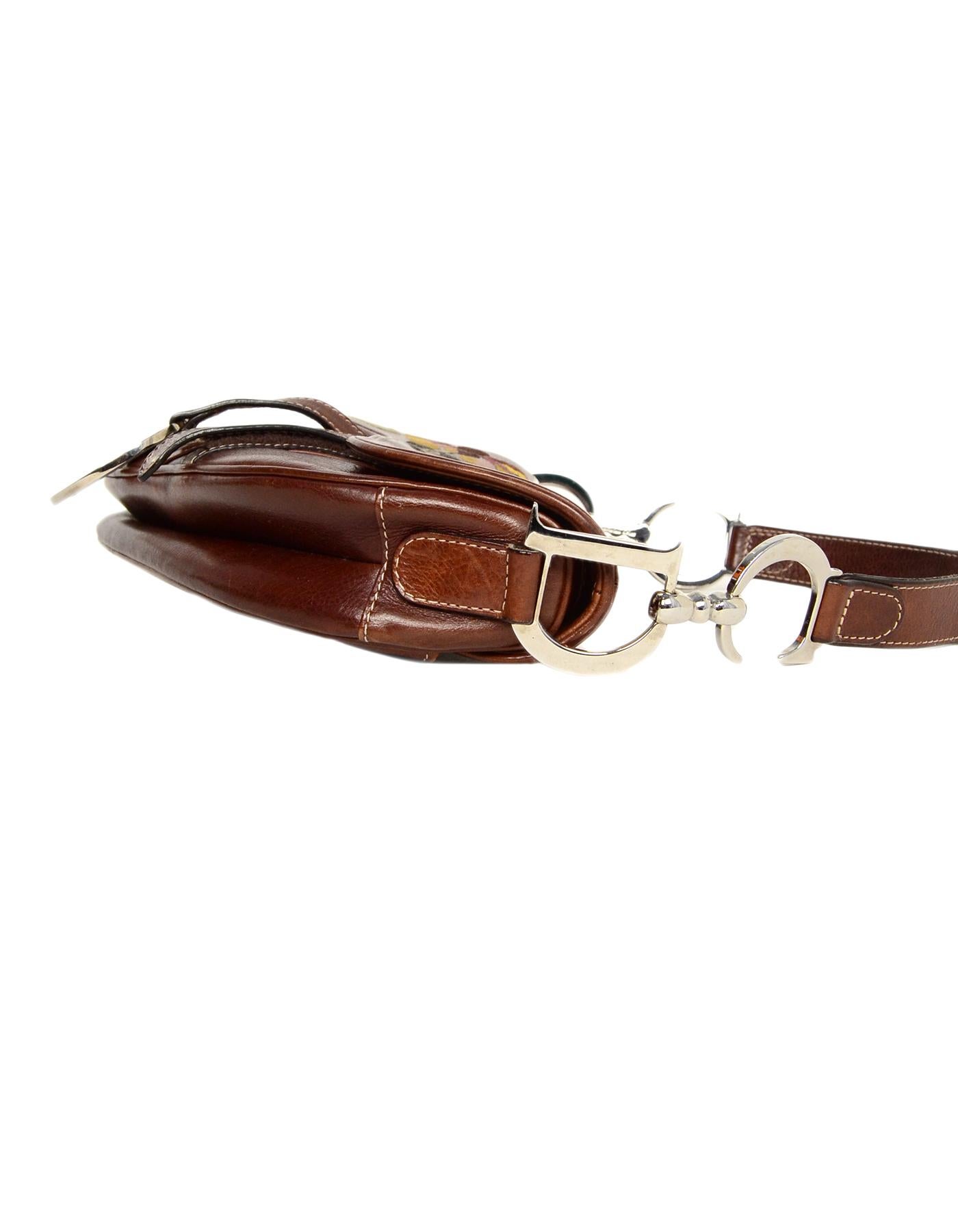 brown leather dior saddle bag
