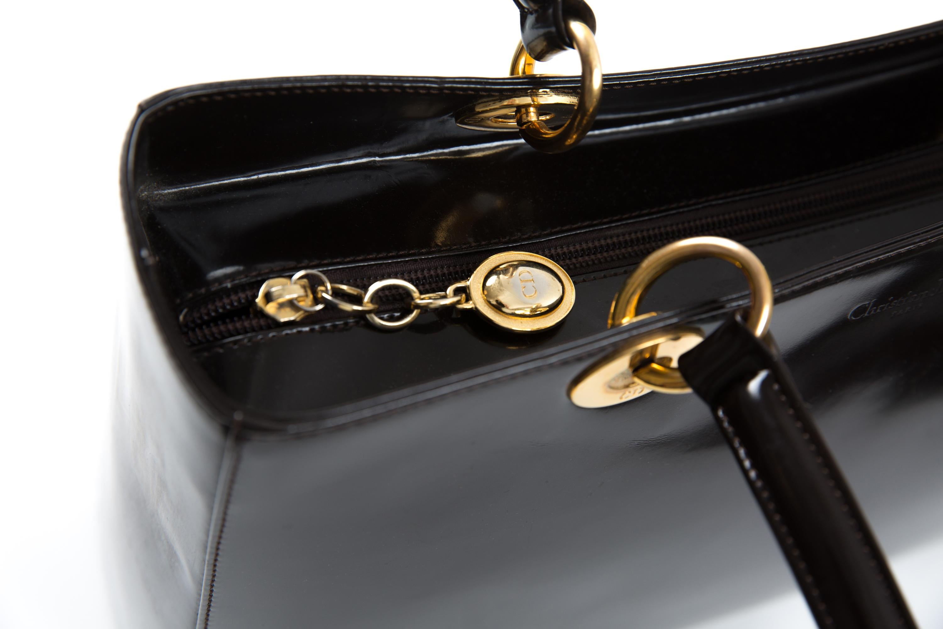 Christian Dior Brown Leather Lady Dior Bag In Good Condition In Paris, FR