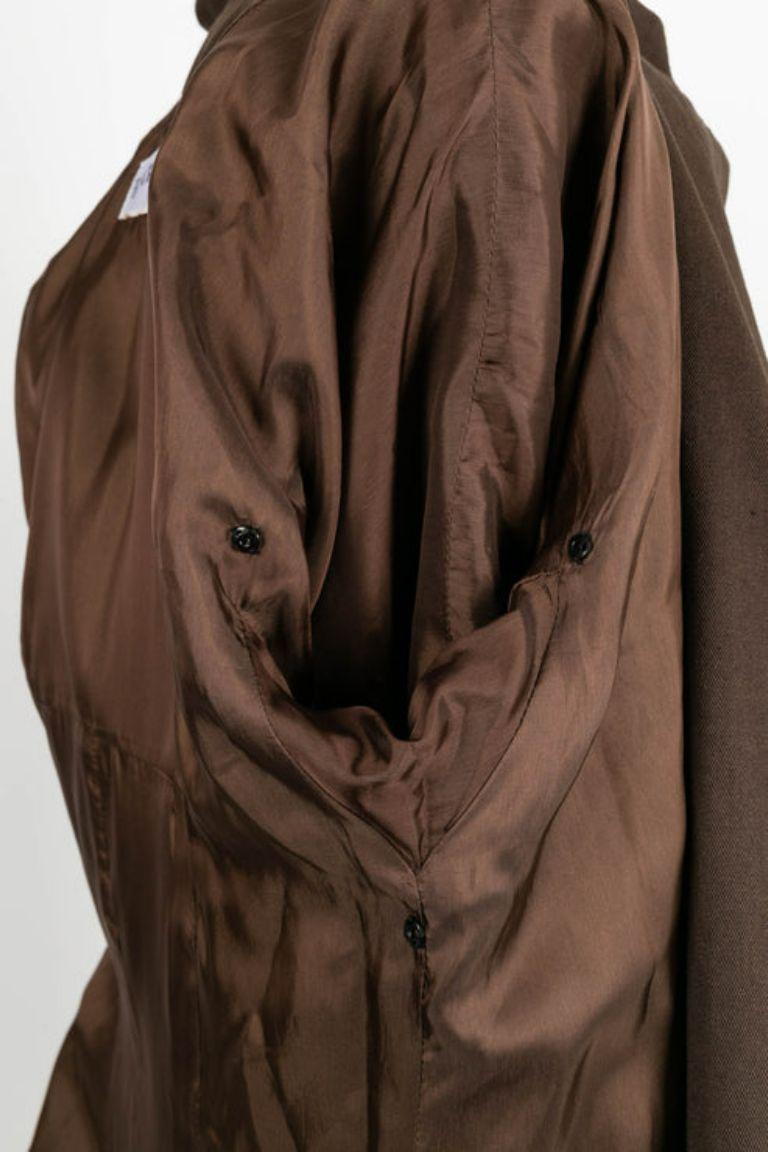 Christian Dior Brown Leather Short Coat, Size 34FR For Sale 3