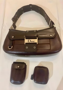 Christian Dior Brown Leather street chic Columbus Shoulder Bag