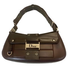 Christian Dior Brown Leather street chic Columbus Shoulder Bag