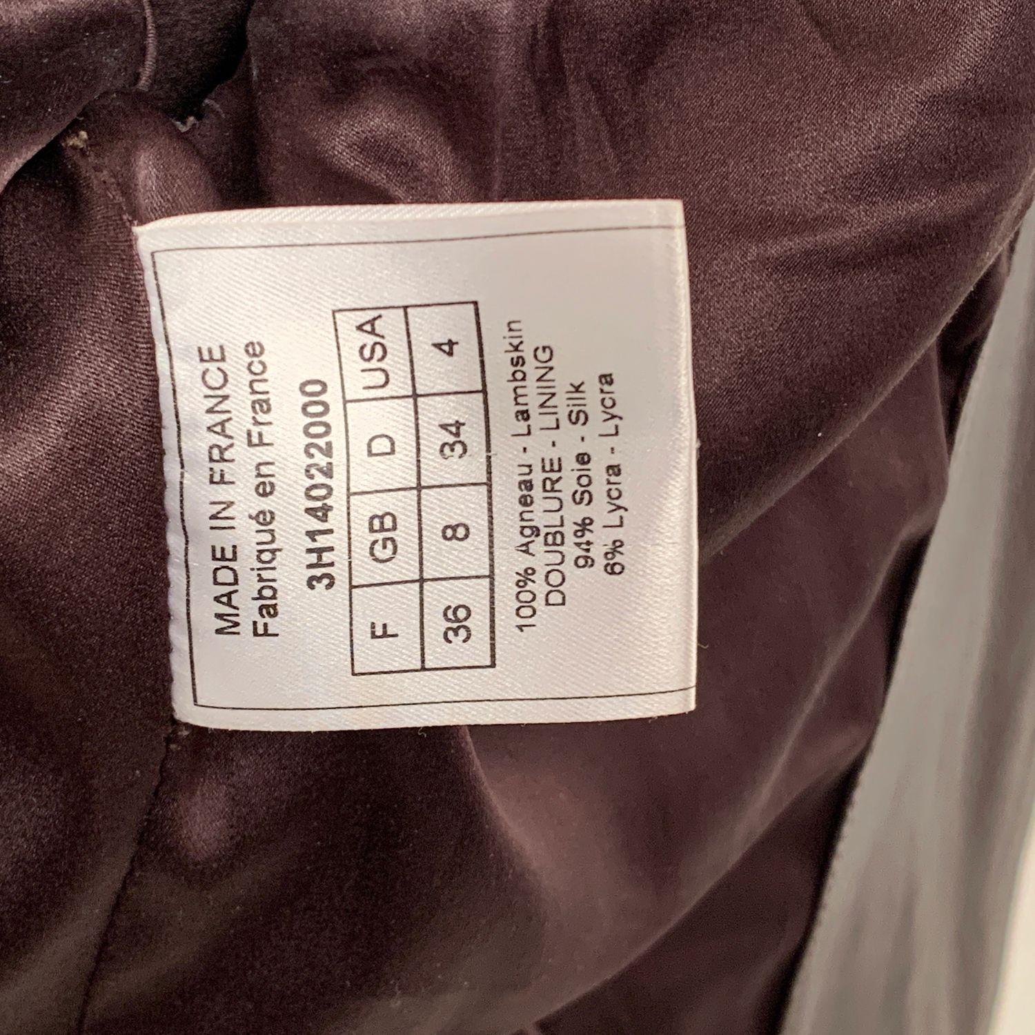 Christian Dior Brown Leather Women Biker Jacket Size 36 1