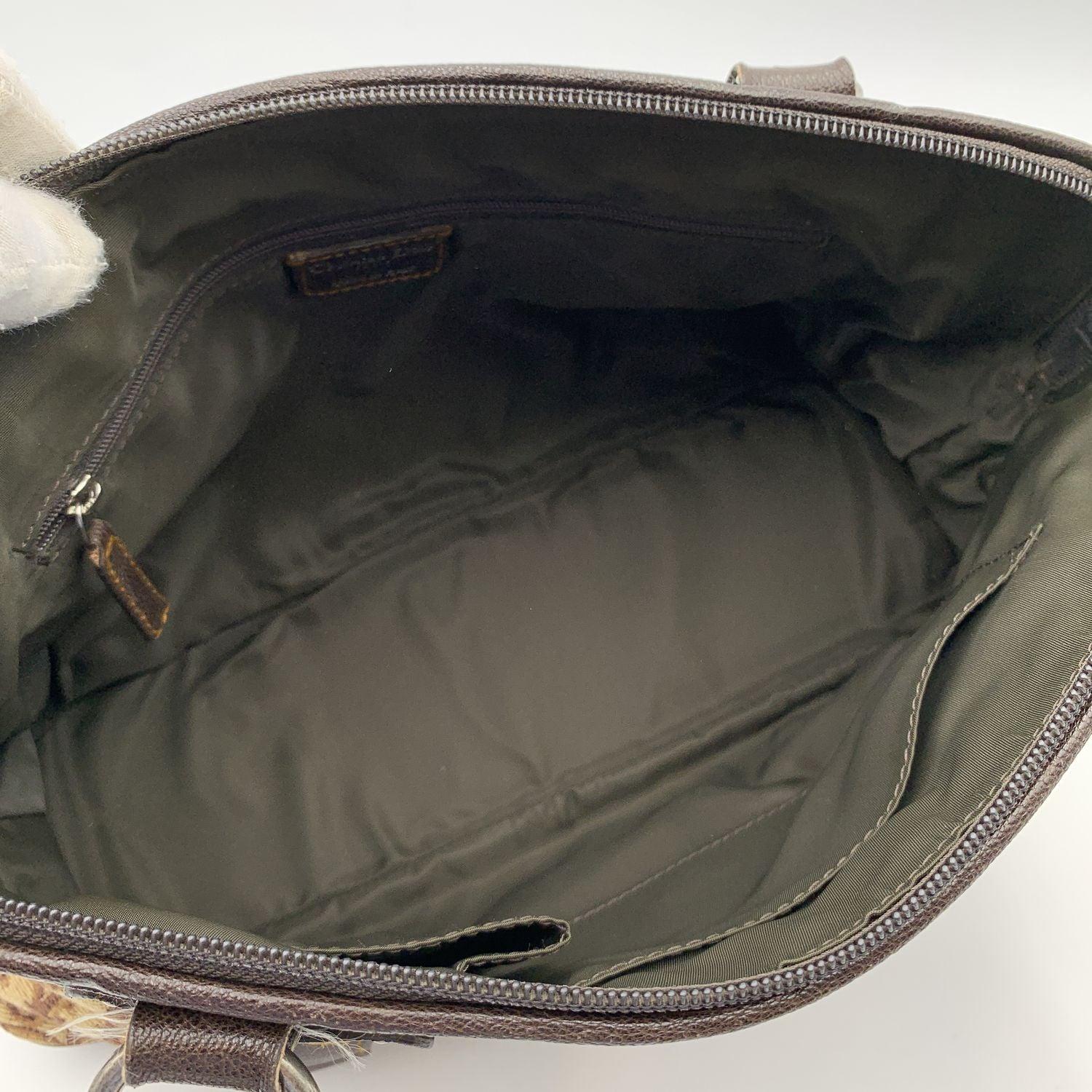 Christian Dior Brown Logo Oblique Canvas Satchel Shoulder Bag en vente 1
