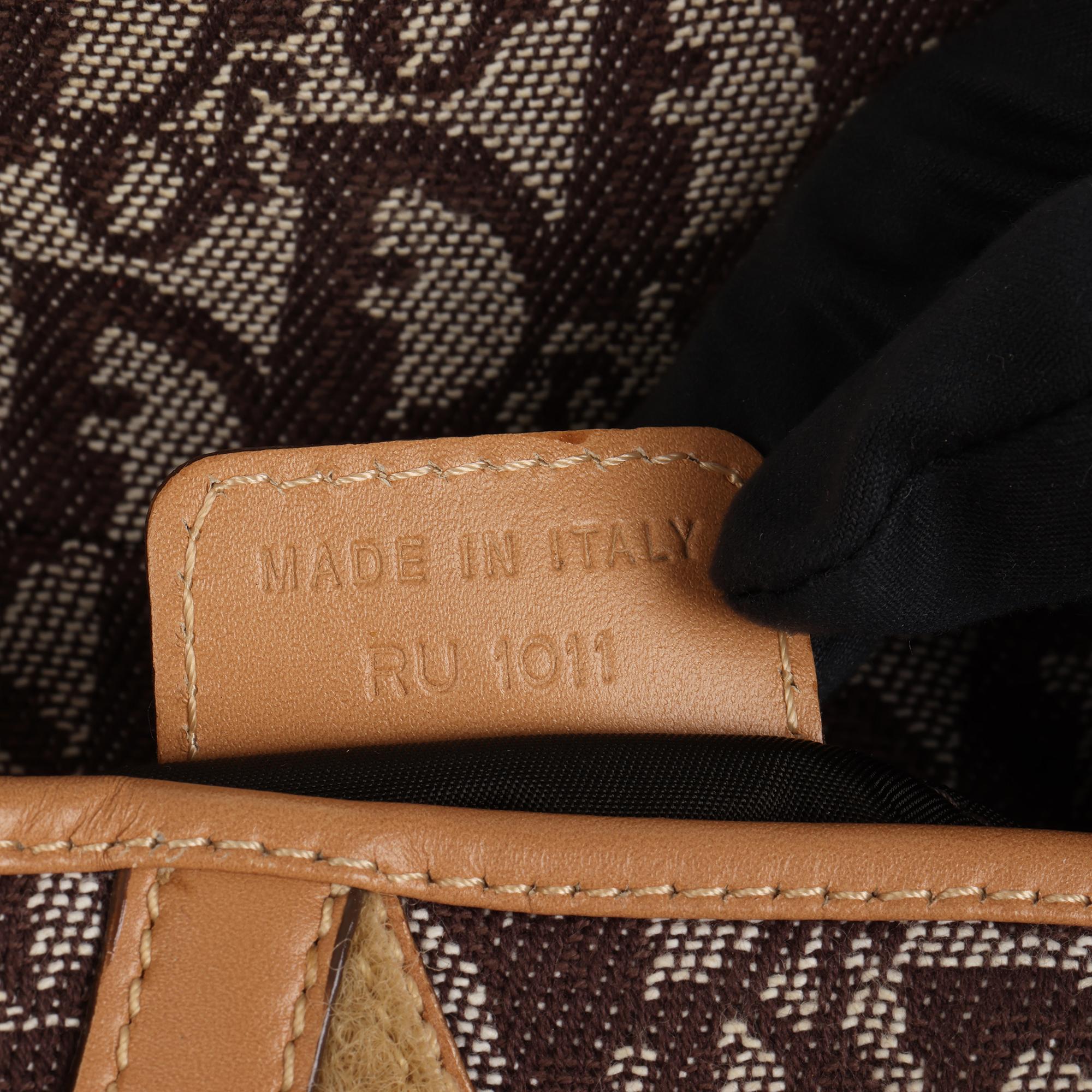 CHRISTIAN DIOR Brown Monogram Canvas & Calfskin Leather Double Saddle Bag 2