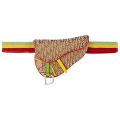 Christian Dior Brown Monogram Canvas Rasta Saddle Belt Bag, 2004