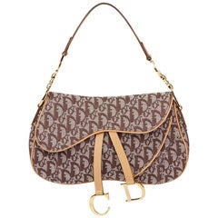 Christian Dior Brown Monogram Canvas Saddle Bag, 2000s