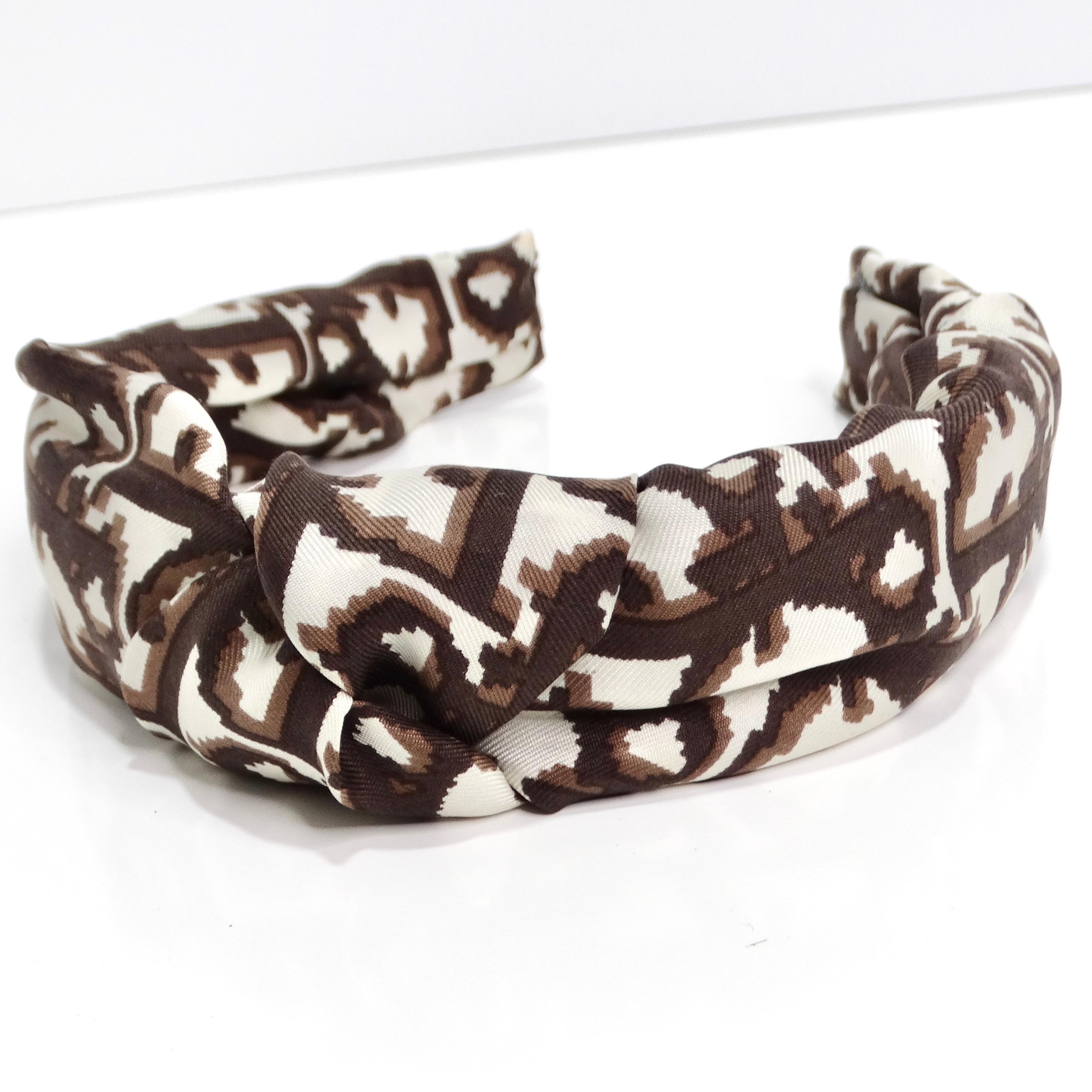 Christian Dior Brown Monogram Knot Headband 2