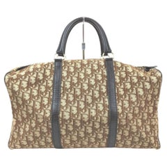 Christian Dior Braune Trotter Boston Duffle Bag mit Monogramm 863195