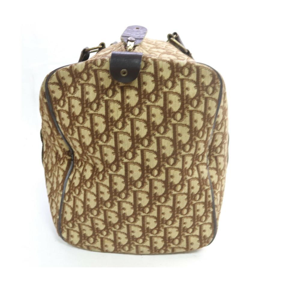 Christian Dior Brown Monogram Trotter Boston Duffle Bag 863447 5