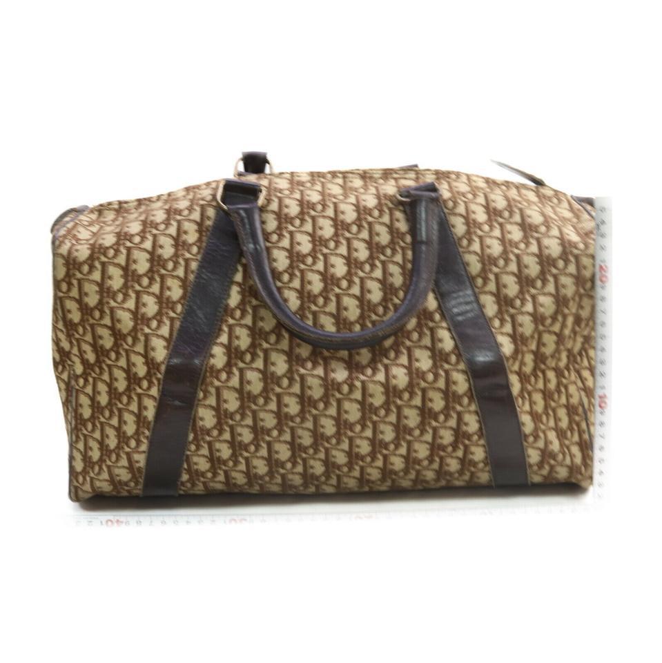 Christian Dior Brown Monogram Trotter Boston Duffle Bag 863447 For Sale 1