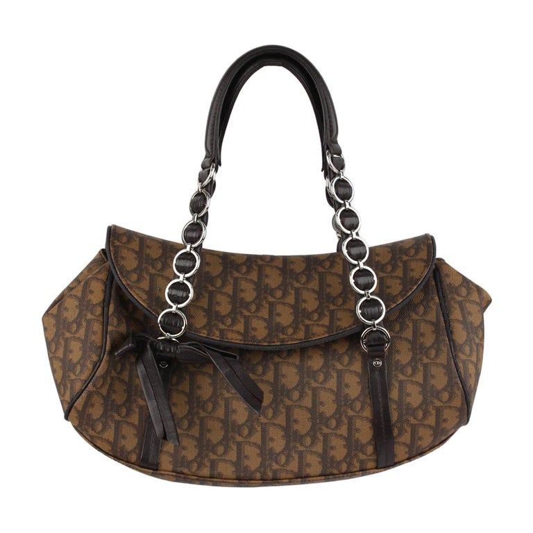 Christian Dior Brown Monogram Trotter Romantique Shoulder Bag For Sale at 1stdibs