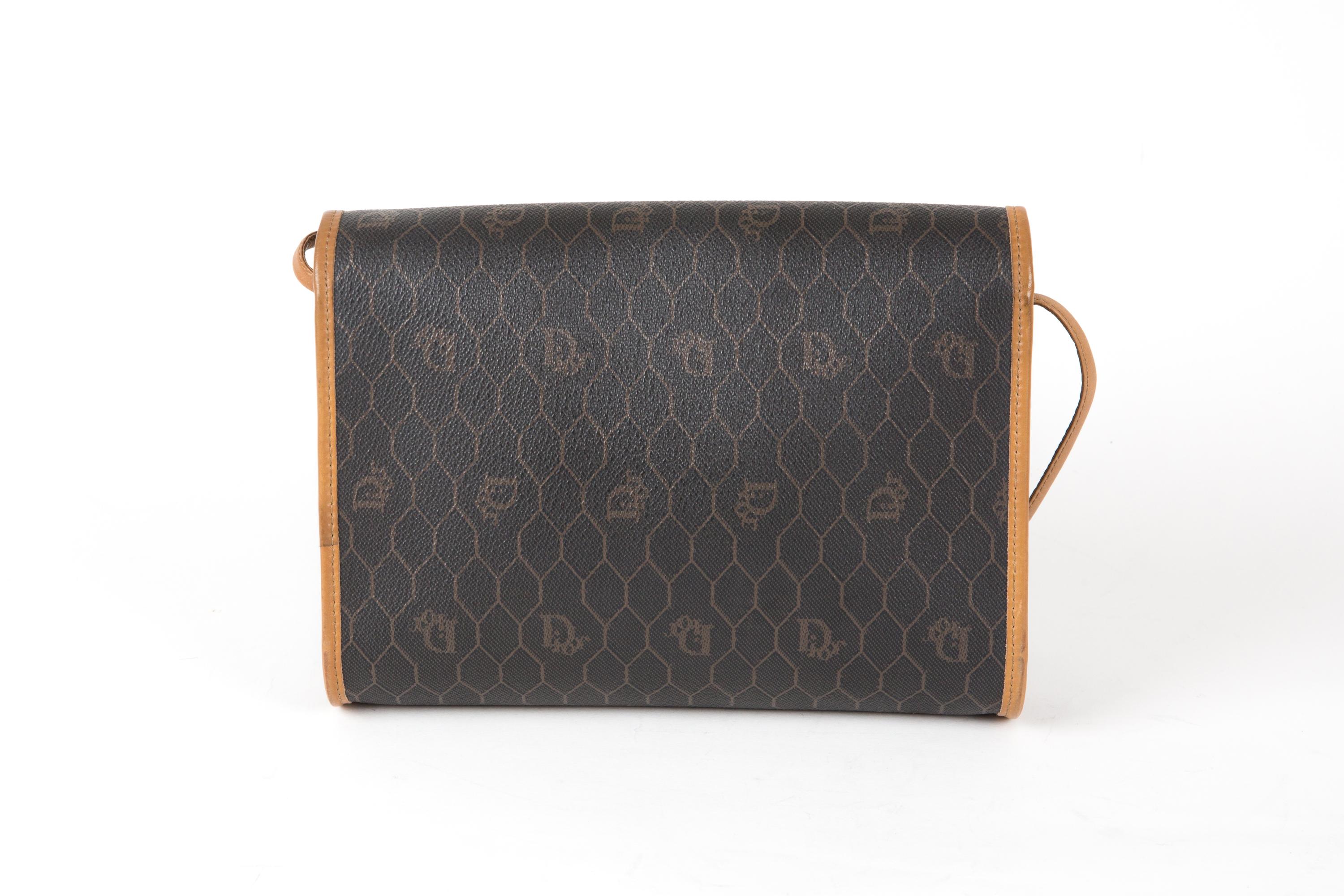 Black Christian Dior Brown Monograme Shoulder Bag For Sale