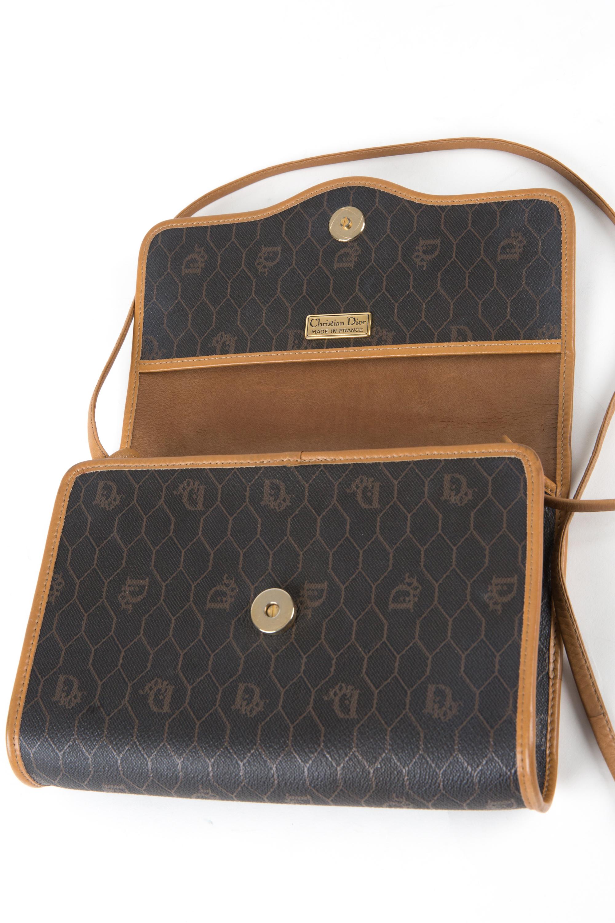Christian Dior Brown Monograme Shoulder Bag For Sale 1