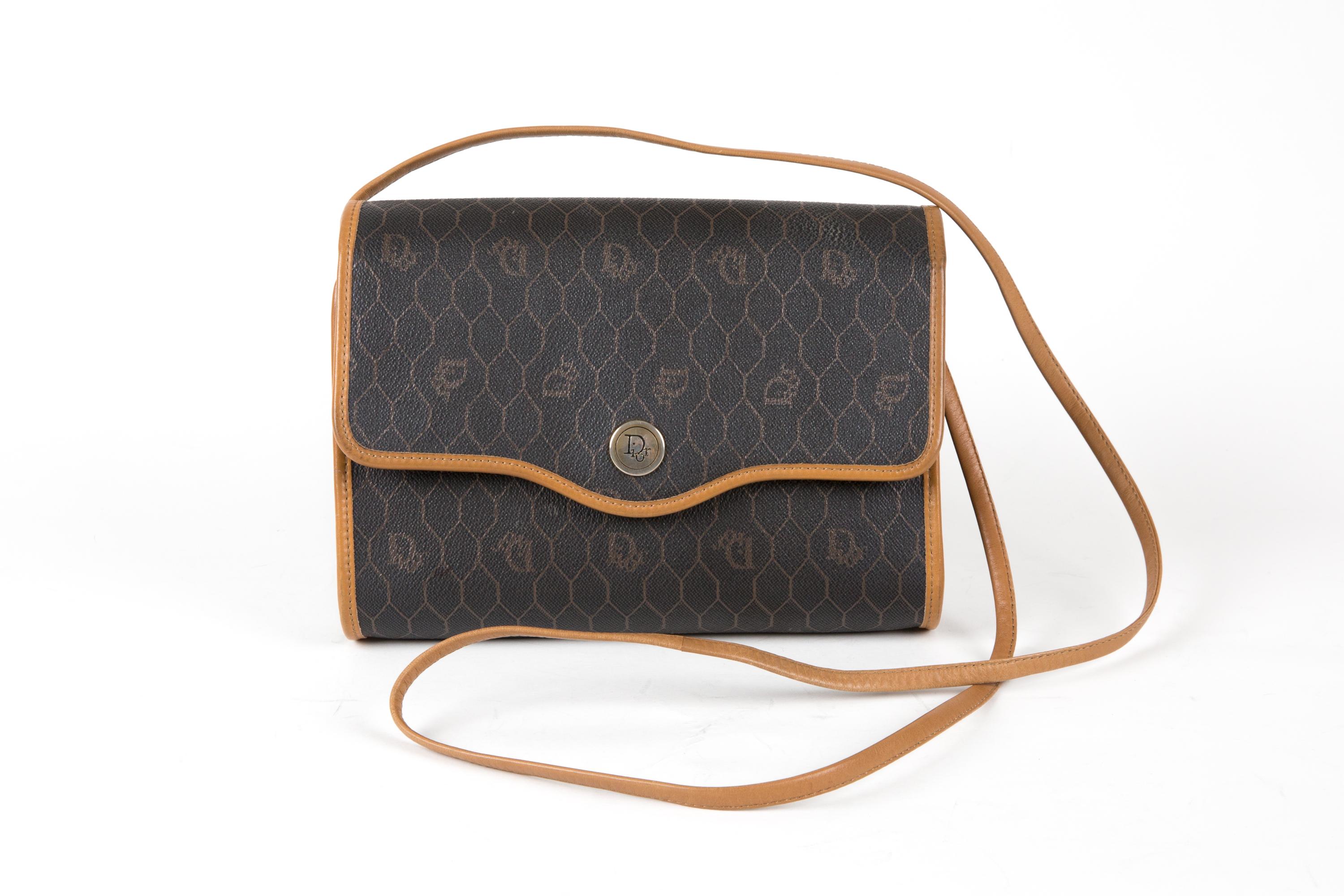 Christian Dior Brown Monograme Shoulder Bag For Sale 3