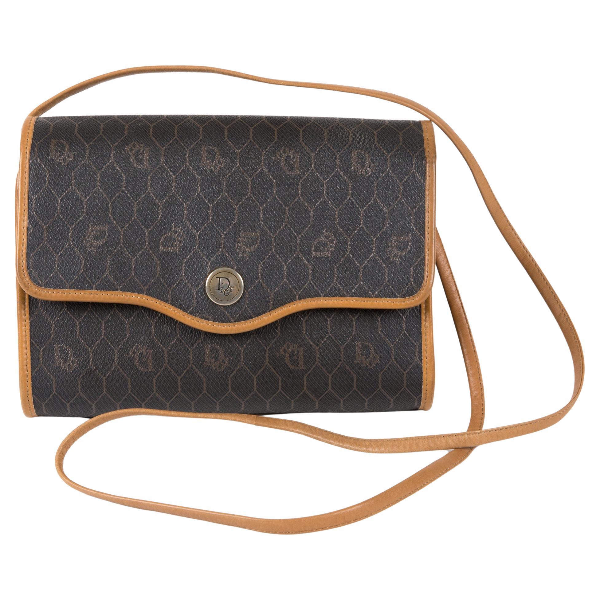 Christian Dior Brown Monograme Shoulder Bag For Sale
