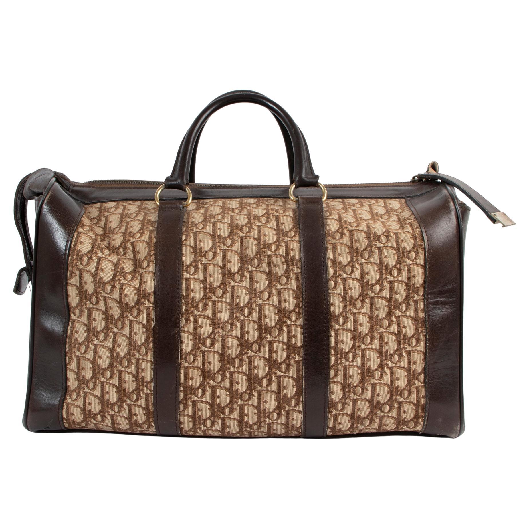 Christian Dior Brown Oblique Monogram Vintage Travel Bag at 1stDibs | dior  vintage travel bag, christian dior holiday bag, christian dior luggage bag