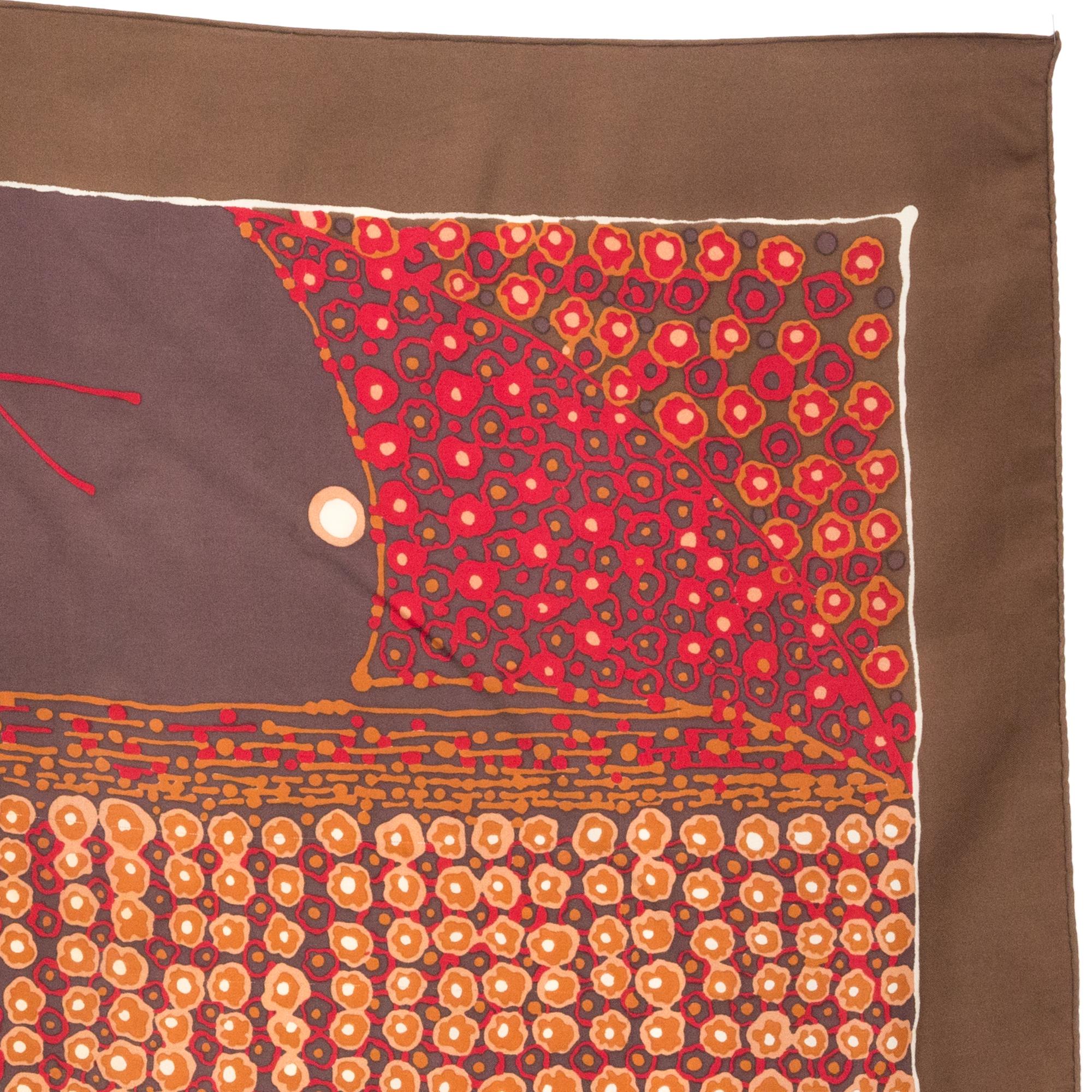 Women's or Men's Christian Dior Brown Silk Scarf For Sale