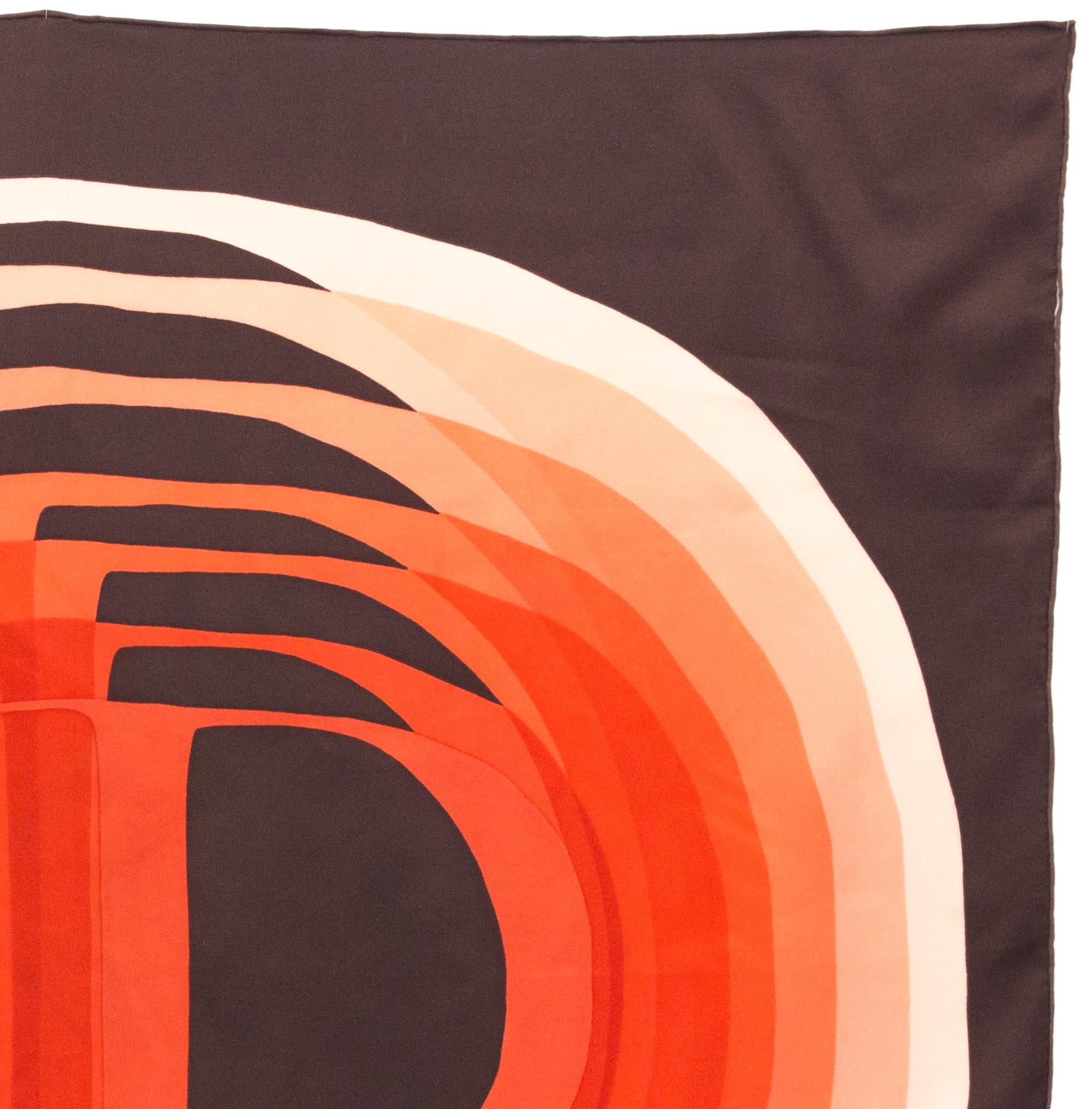 Women's or Men's Christian Dior Brown Silk Scarf For Sale