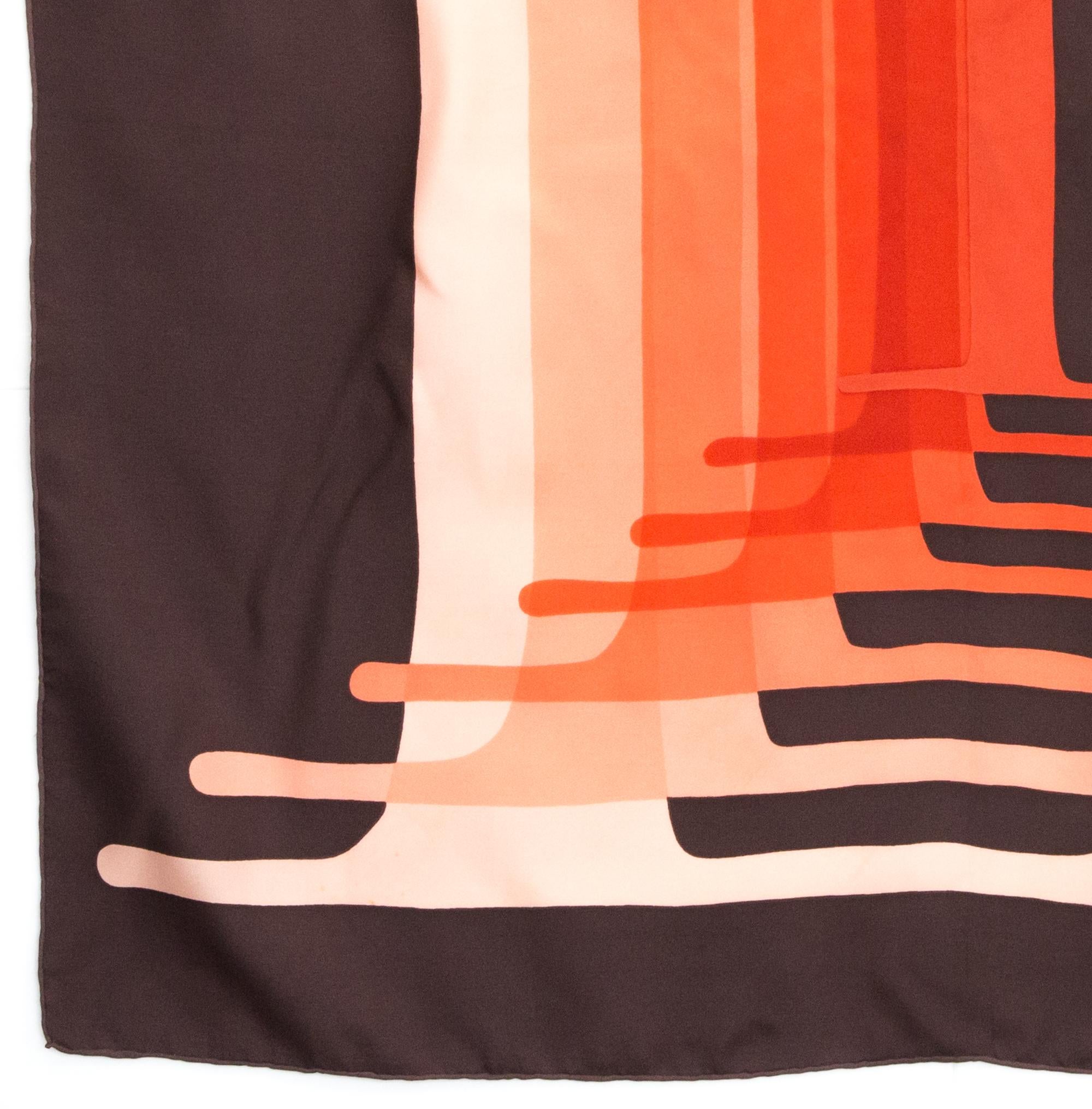 Christian Dior Brown Silk Scarf For Sale 1