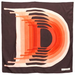 Christian Dior Brown Silk Scarf
