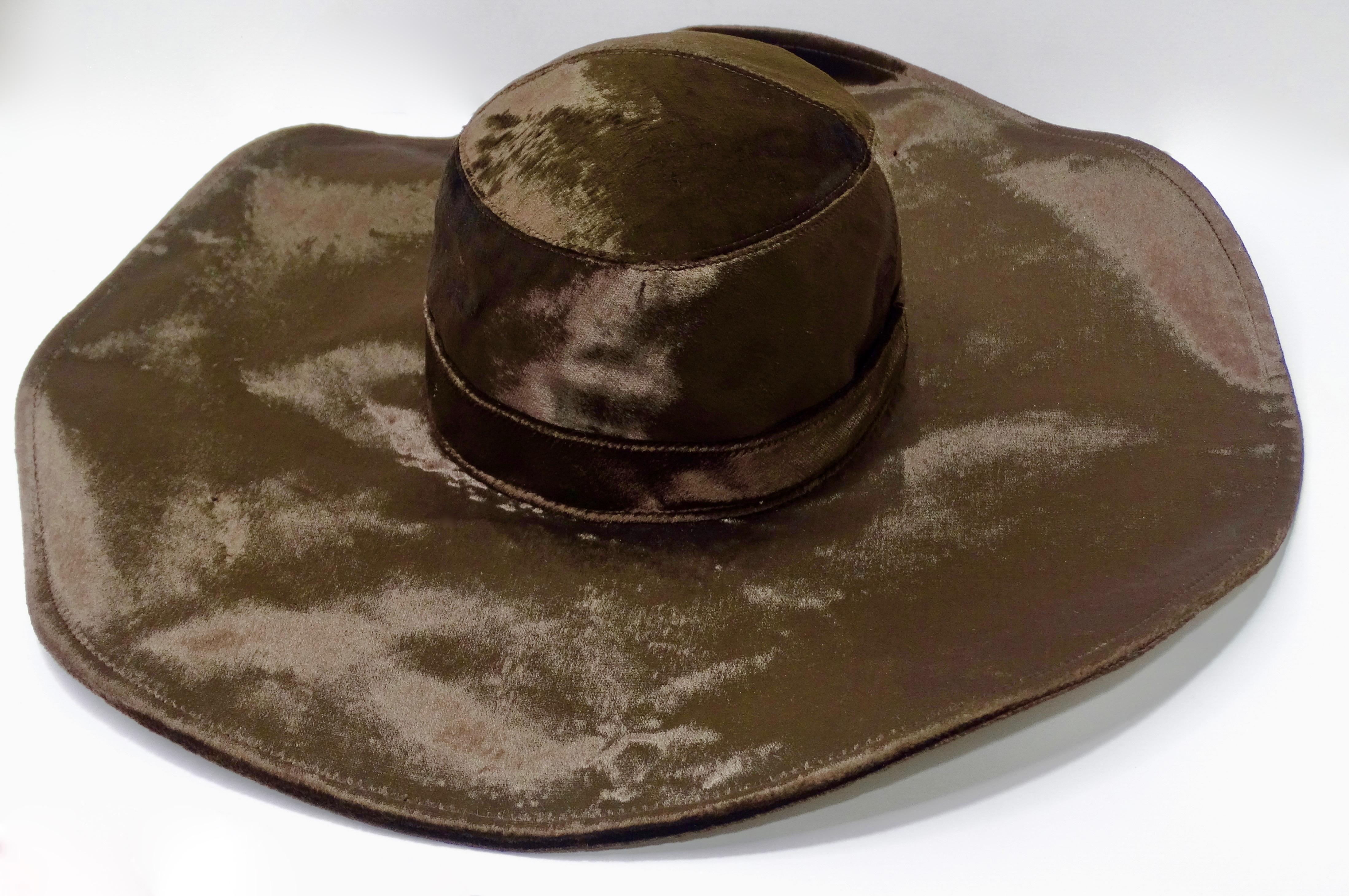 Women's or Men's Christian Dior 1990s Brown Velvet Hat