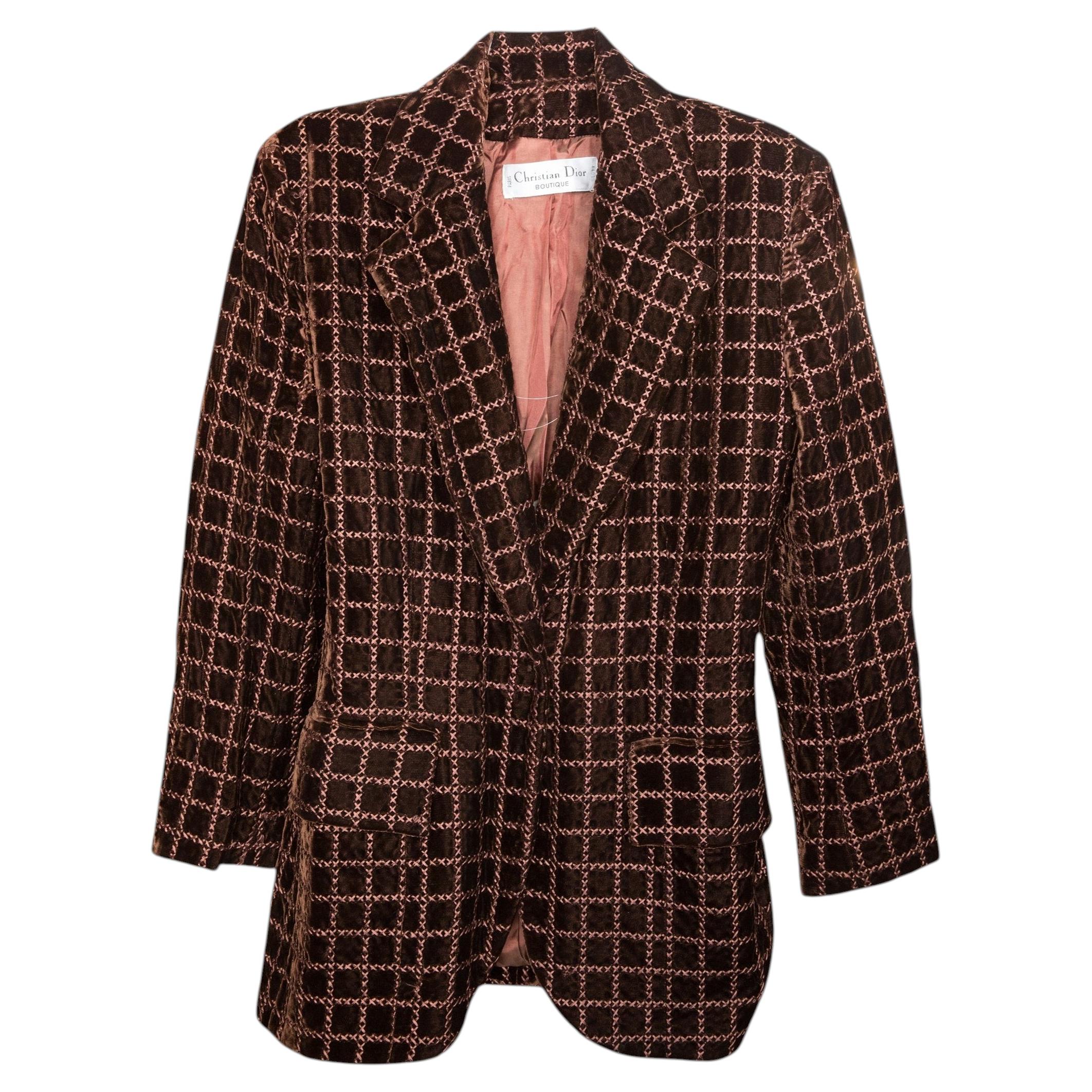 Christian Dior Brown Velvet Jacket