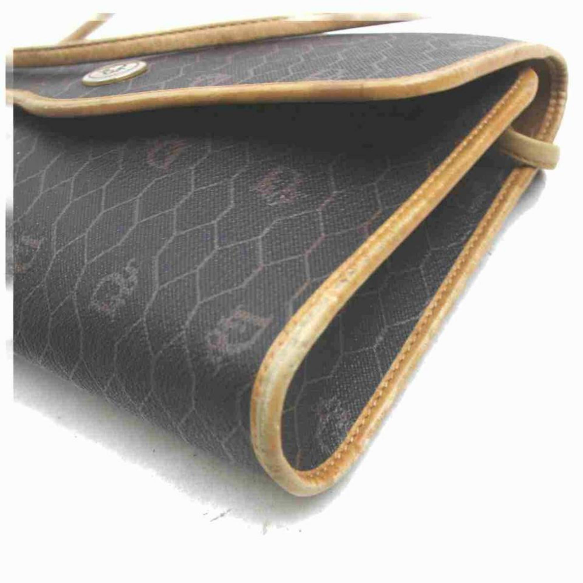 Christian Dior Brown x Black Monogram Trotter Honeycomb Crossbody Bag 855242 In Good Condition In Dix hills, NY