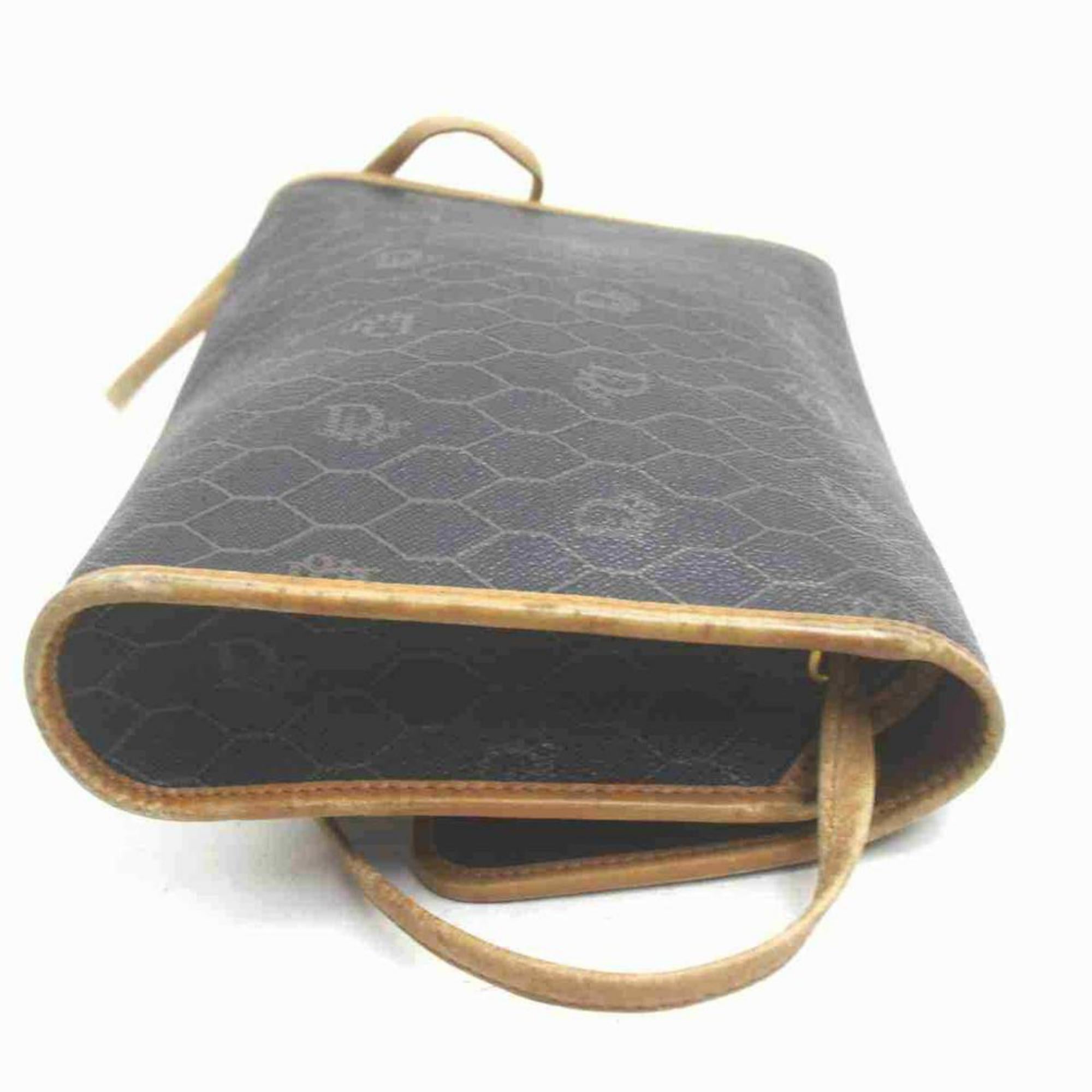 Christian Dior Brown x Black Monogram Trotter Honeycomb Crossbody Bag 855242 1