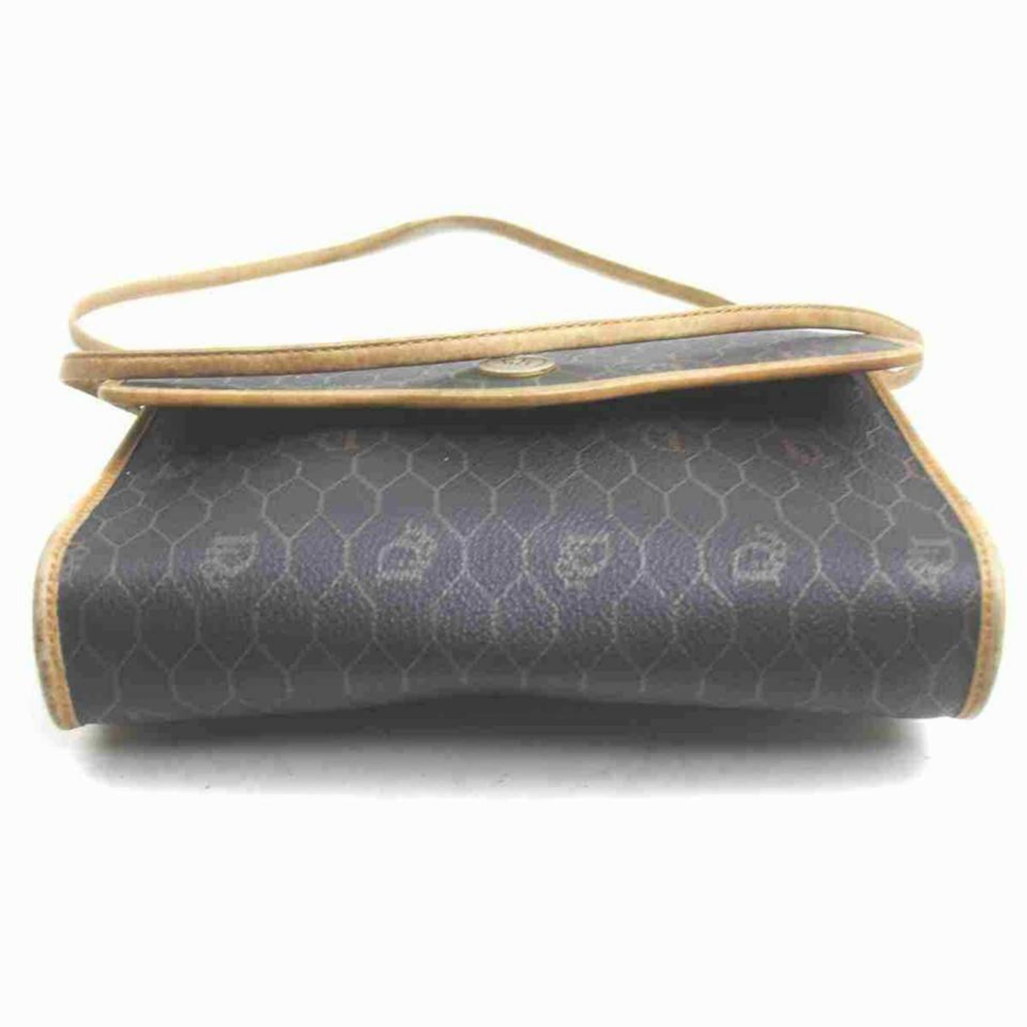 Christian Dior Brown x Black Monogram Trotter Honeycomb Crossbody Bag 855242 2