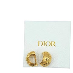 Christian Dior Brushed Gold Dome Clip-On Earrings 1980s