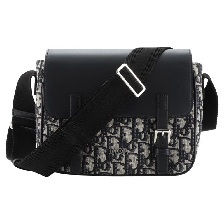Christian Dior Buckle Flap Messenger Bag Oblique Canvas and Calfskin For  Sale at 1stDibs