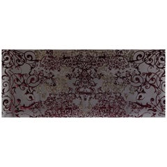 CHRISTIAN DIOR burgunderrot & schwarz DEVORE VELVET Schal