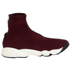 CHRISTIAN DIOR burgundy FUSION TECHNICAL HIGH TOP Sneakers Shoes 38
